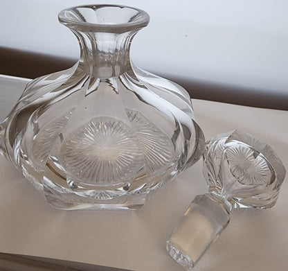 Glass perfume bottle fluted Hawkes?
