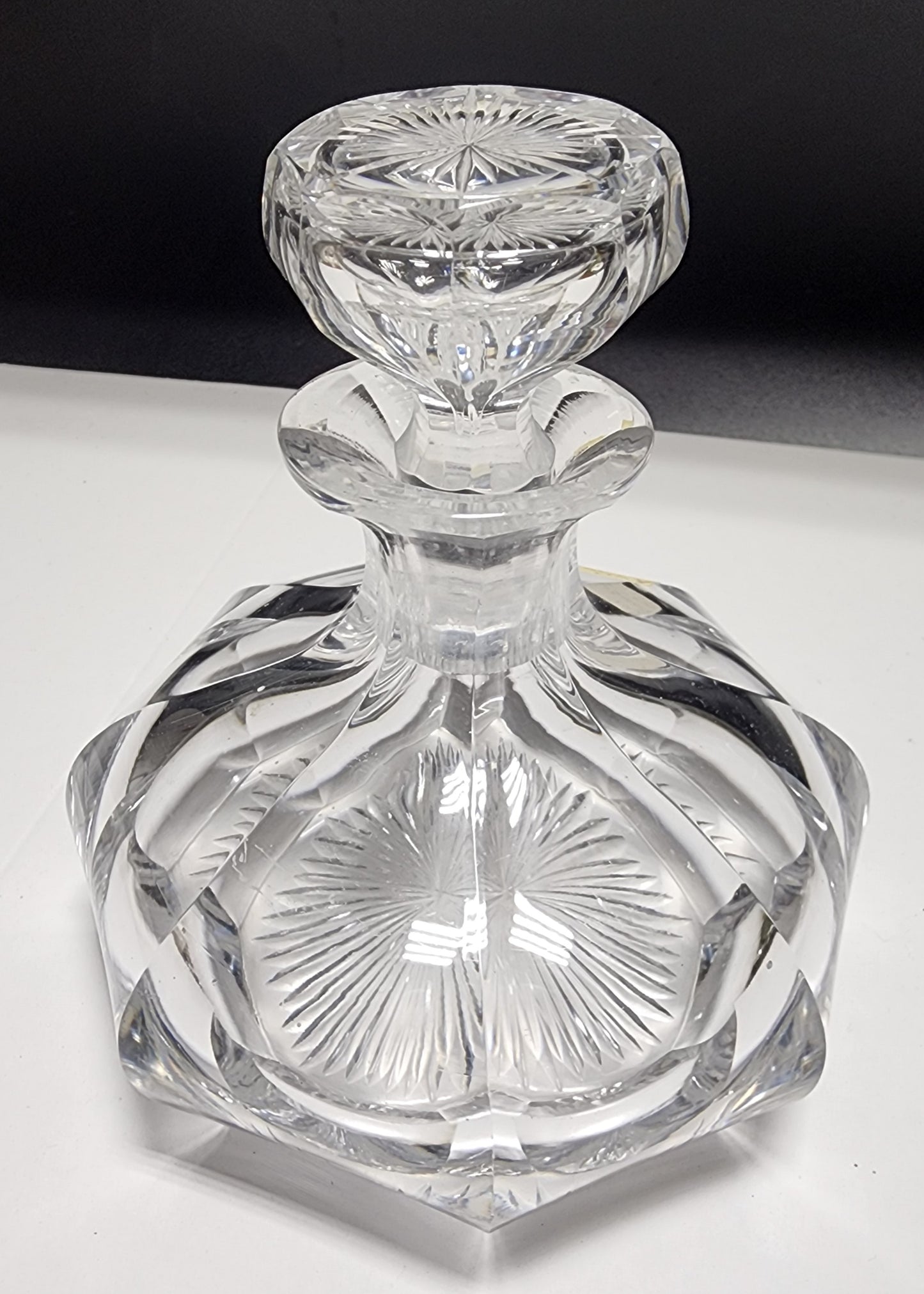 Glass perfume bottle fluted Hawkes?