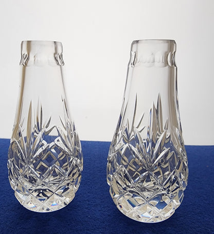 Signed Lenox Cut glass Crystal Charleston bud vase Made in USA Signed pair