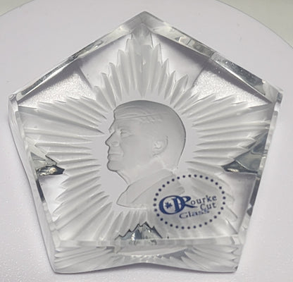 JIMMY Carter paperweight, Star shaped 24% lead crystal limited edition