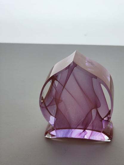 Hand crafted art glass flame paperweight