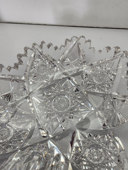 ABP cut glass odd shape dish