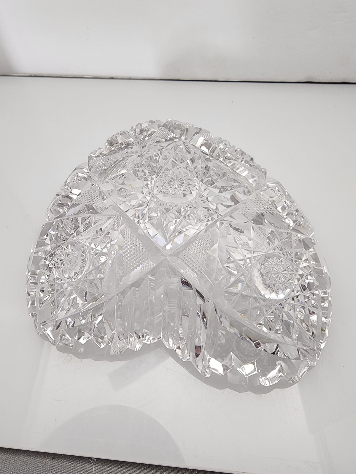 ABP cut glass odd shape dish