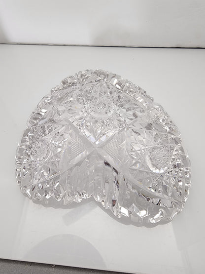 ABP cut glass odd shape dish