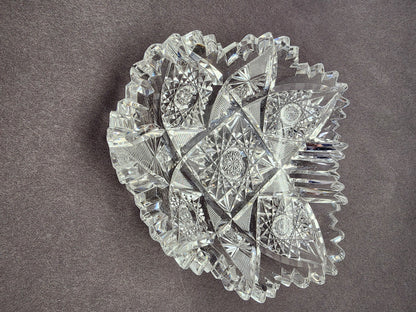 ABP cut glass odd shape dish