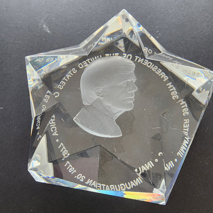JIMMY Carter 1977  Inauguration paperweight, Star shaped