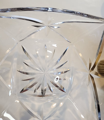 Hand cut glass square bowl