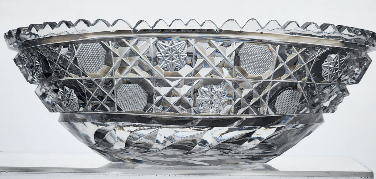 ABP cut glass oval bowl