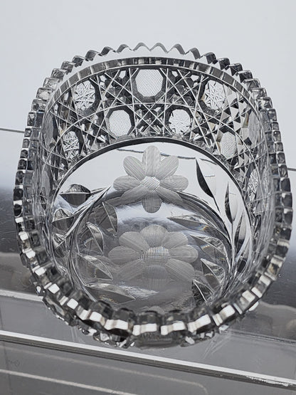 ABP cut glass oval bowl