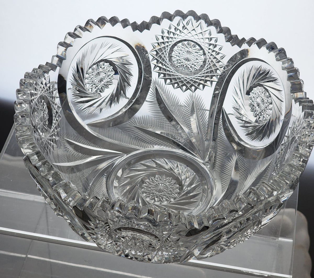 ABP cut glass bowl American E