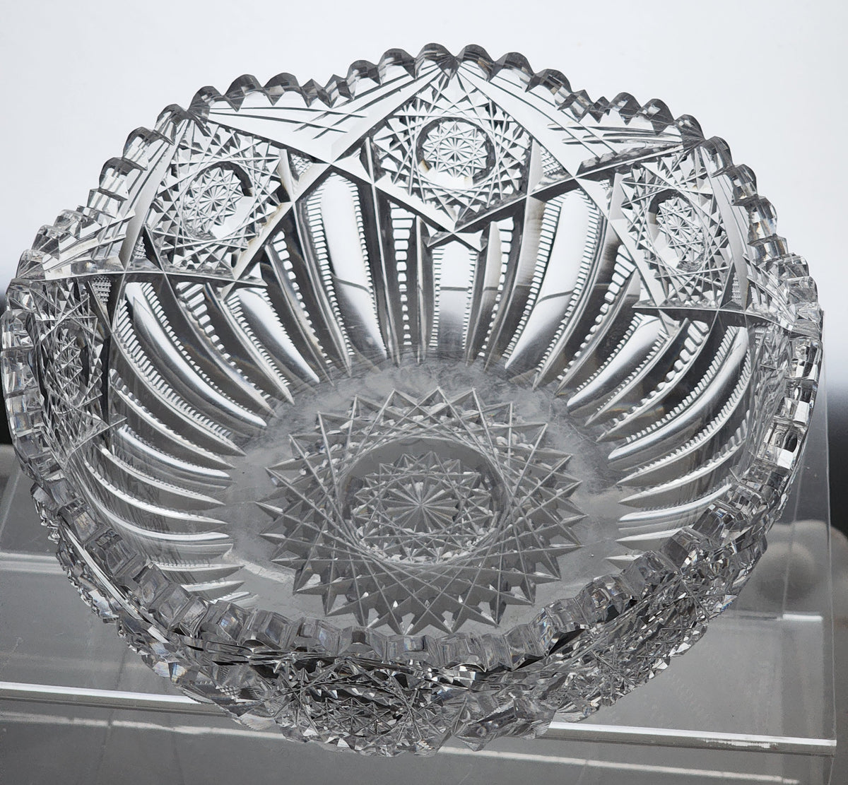 ABP cut glass bowl American 22425b