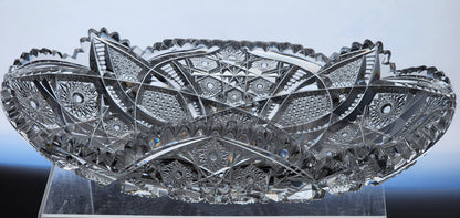ABP Crystal Cut Glass Marcella Libbey oval folded tray