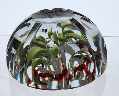 Hand crafted art glass paperweight Signed
