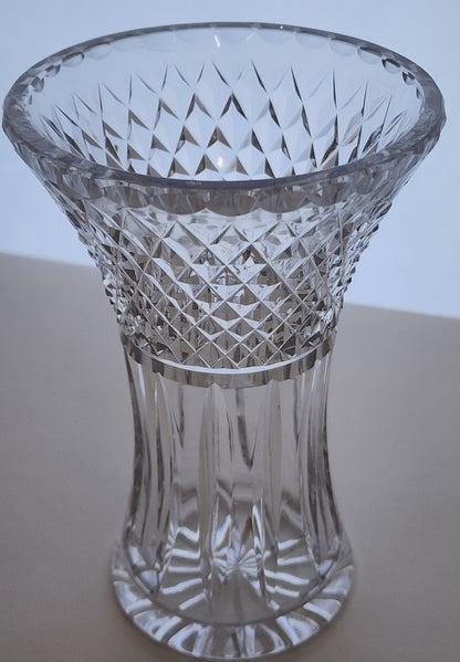 Hand cut glass vase