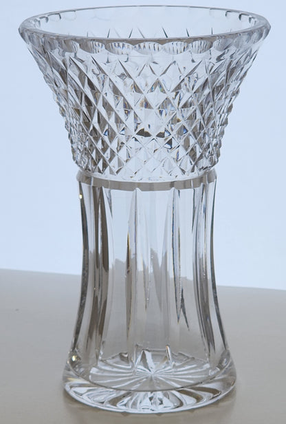 Hand cut glass vase