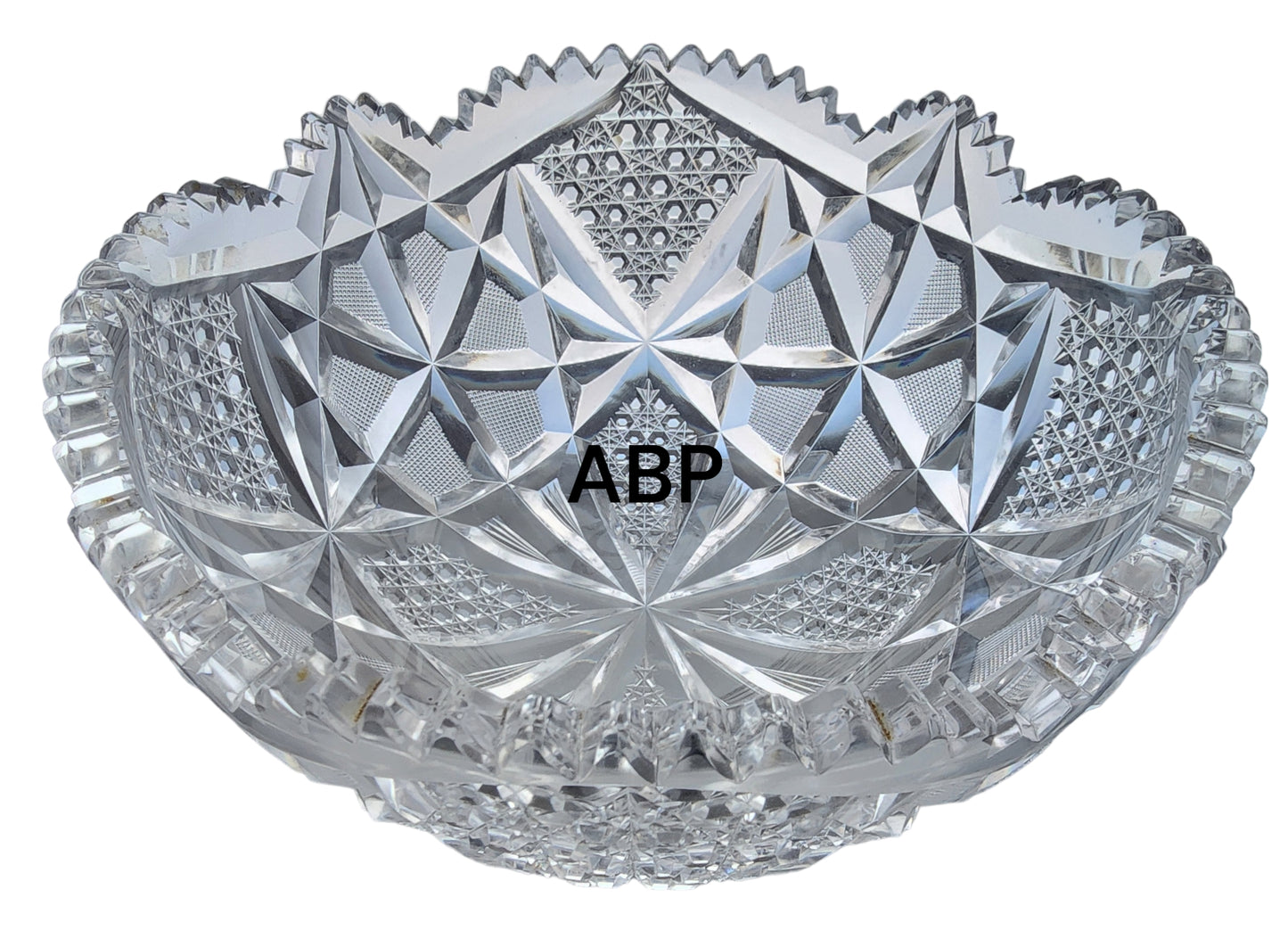 ABP bowl hand cut glass mouth blown Blank