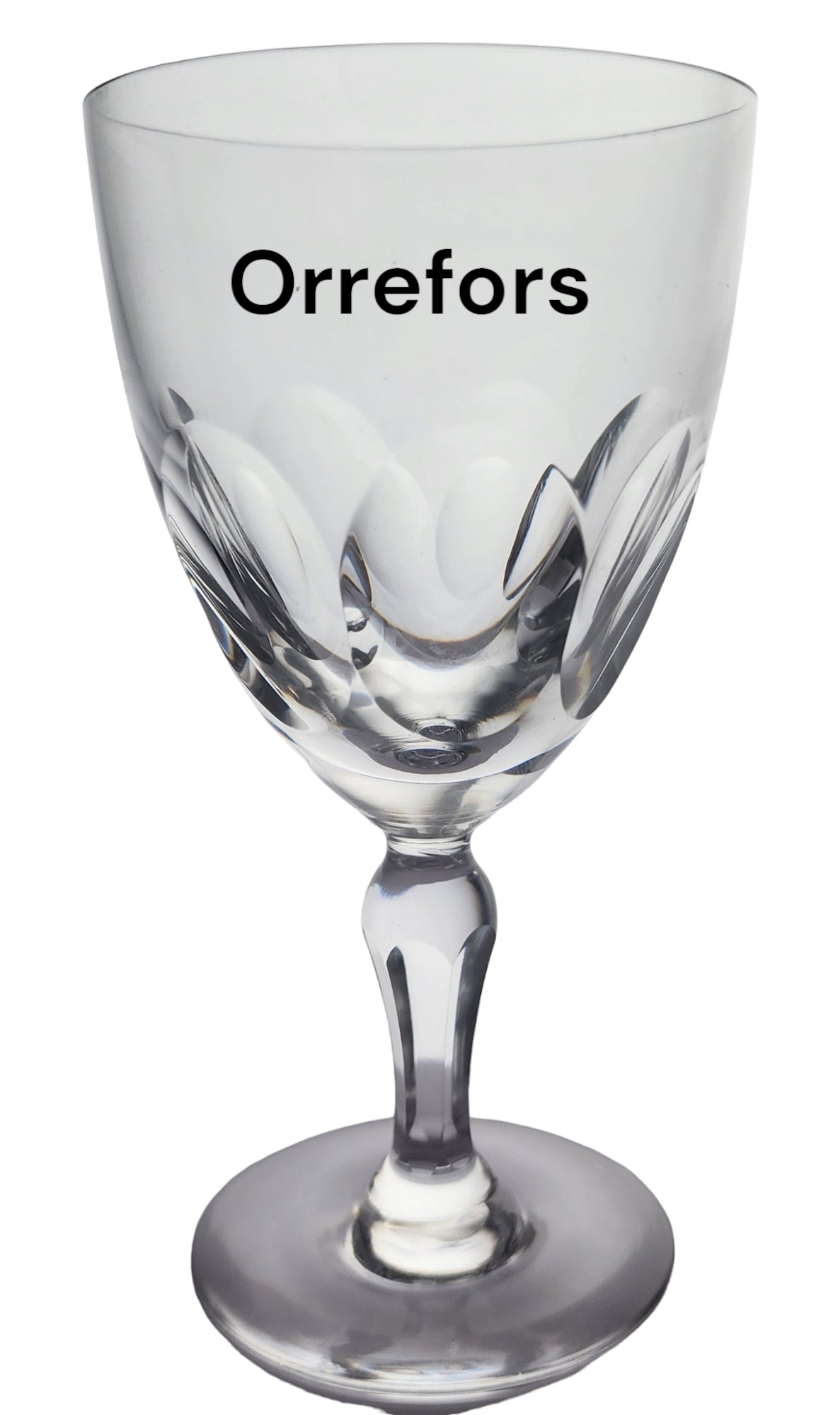 Orrefors Swedish petal wine glass signed,