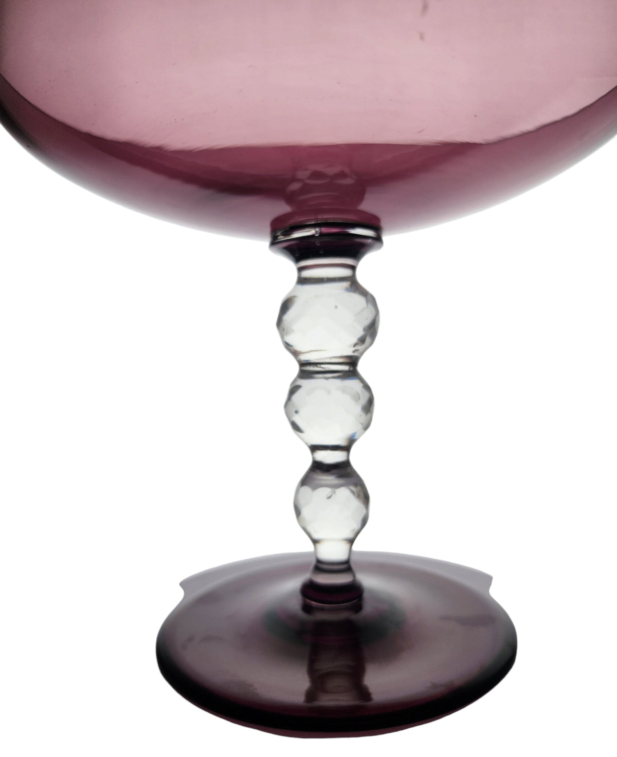 Amethyst vintage glass compote
