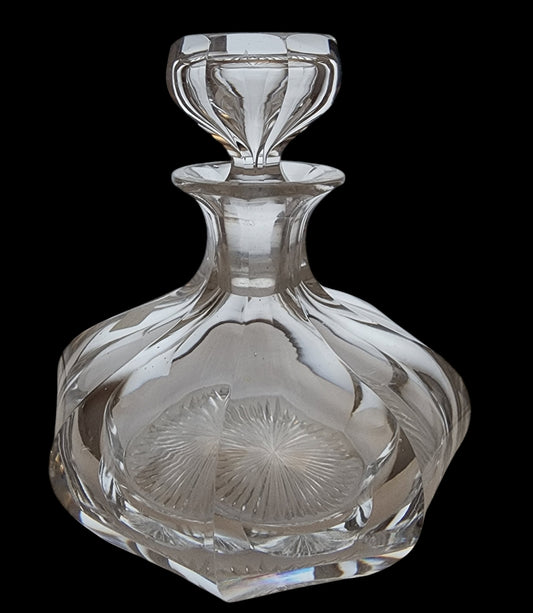 Glass perfume bottle fluted Hawkes?