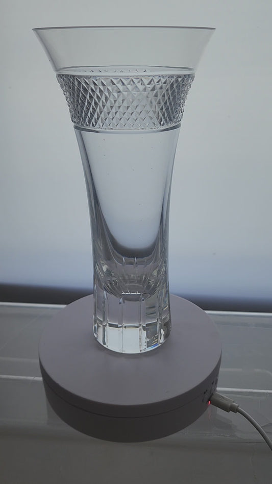Hand Cut 24% lead crystal vase with space for etching Award