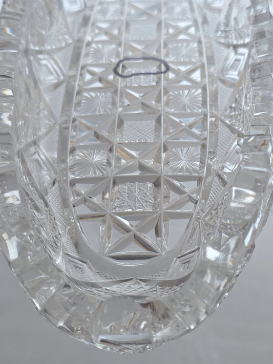 ABP cut glass Signed Clark Prima Donna oval dish American brilliant period pa8 -