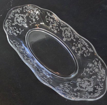 Fostoria Navarra relish dish, Made in USA
