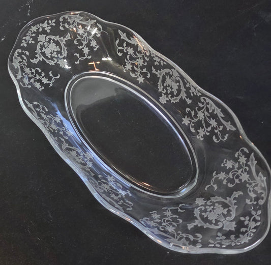 Fostoria Navarra relish dish, Made in USA