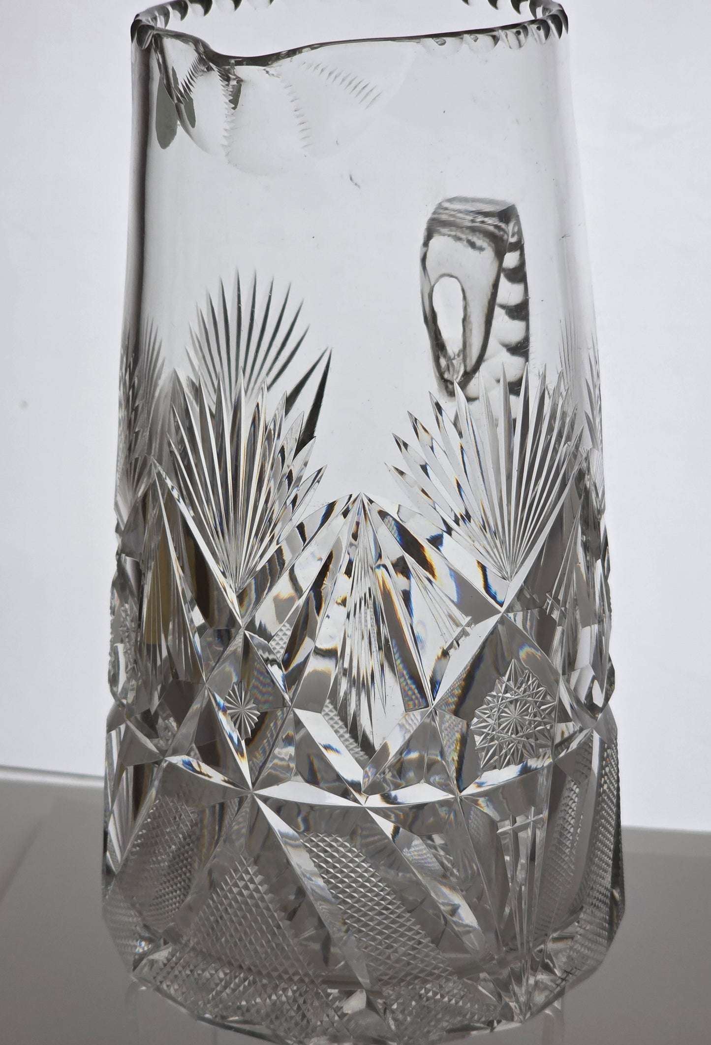 ABP cut glass pitcher American brilliant blown blank hand polished Bob30