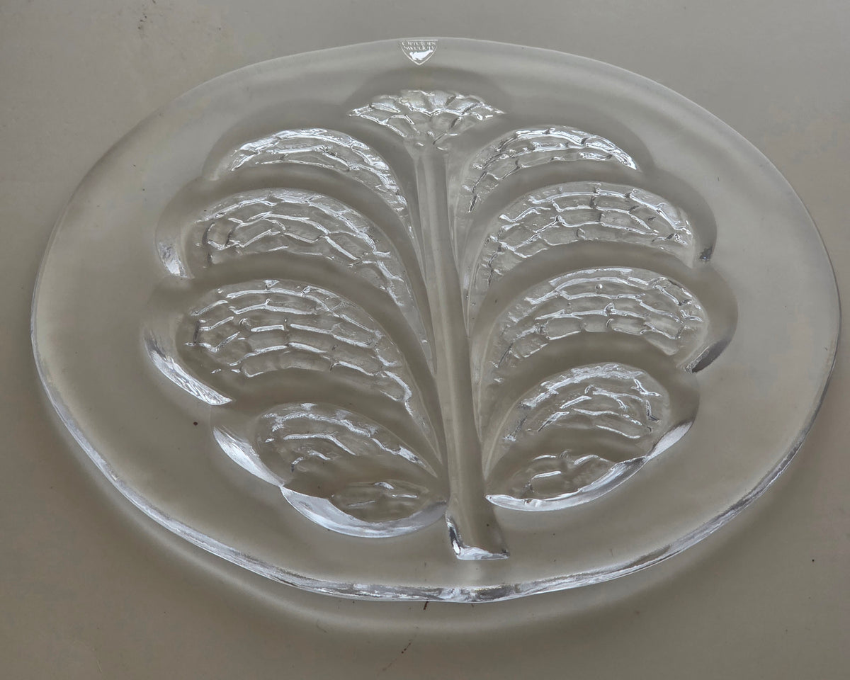 Orrefors SwedishEden leaf serving plate  signed -