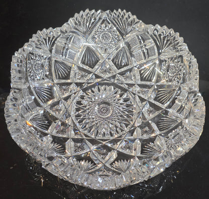 ABP cut glass low bowl American brilliant period 1886 -1915 bob57