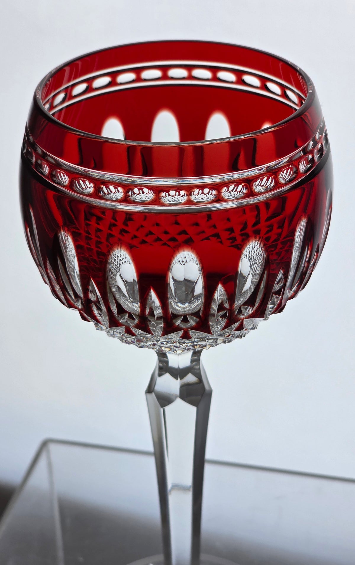 2 Signed Waterford cut to clear clarendon tall hock wine Hand cut