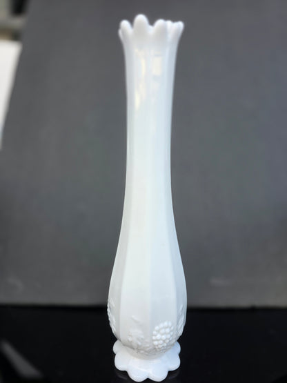 Westmoreland milk Glass paneled grape swung vase