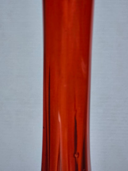 Viking vintage red Glass swung 20" vase