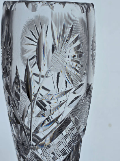 American Brilliant Period Cut Glass vase floral