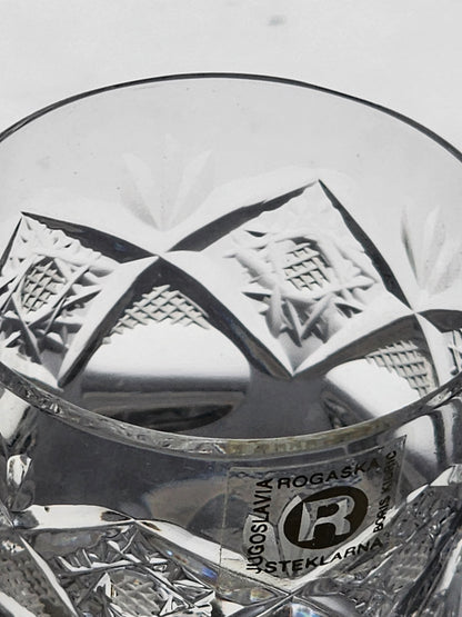 Rogaska Hand Cut glass shot glasses 24% lead crystal.4 pieces