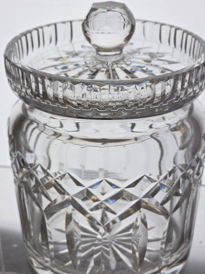 Signed Waterford crystal Lismore cookie jar with lid