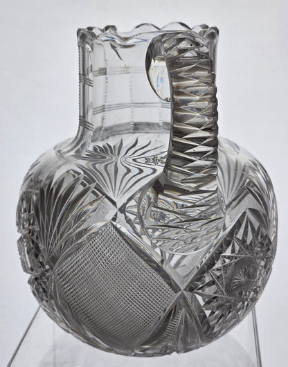 Straus ABP cut glass pitcher American brilliant blown blank