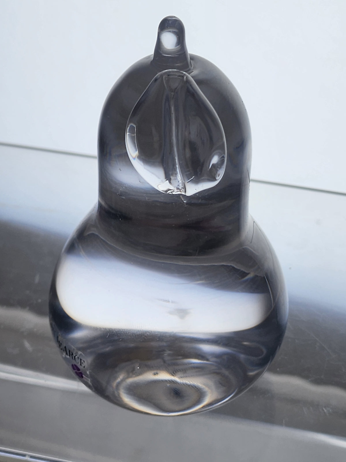Simon Pearce glass Pear paperweight Made in USA