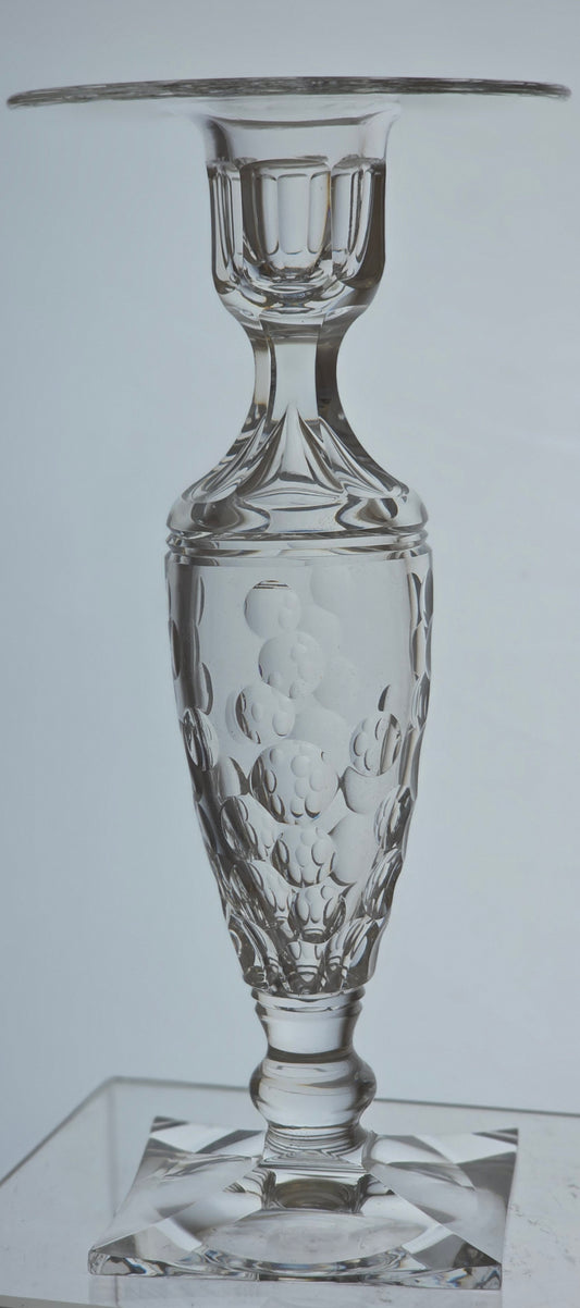 Pair of hand Cut Glass candle sticks Antique