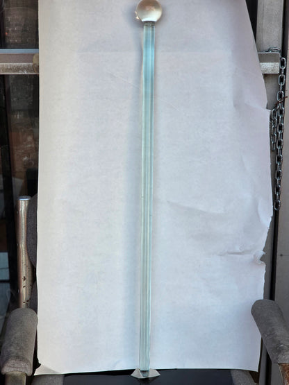 Clear glass cane walking stick round knob mug13