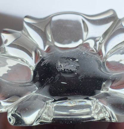 Signed art glass amethyst dish mug