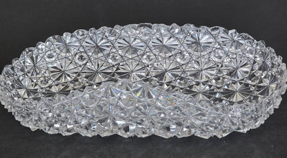 ABP Cut glass folded shape dish Russian pattern bob20