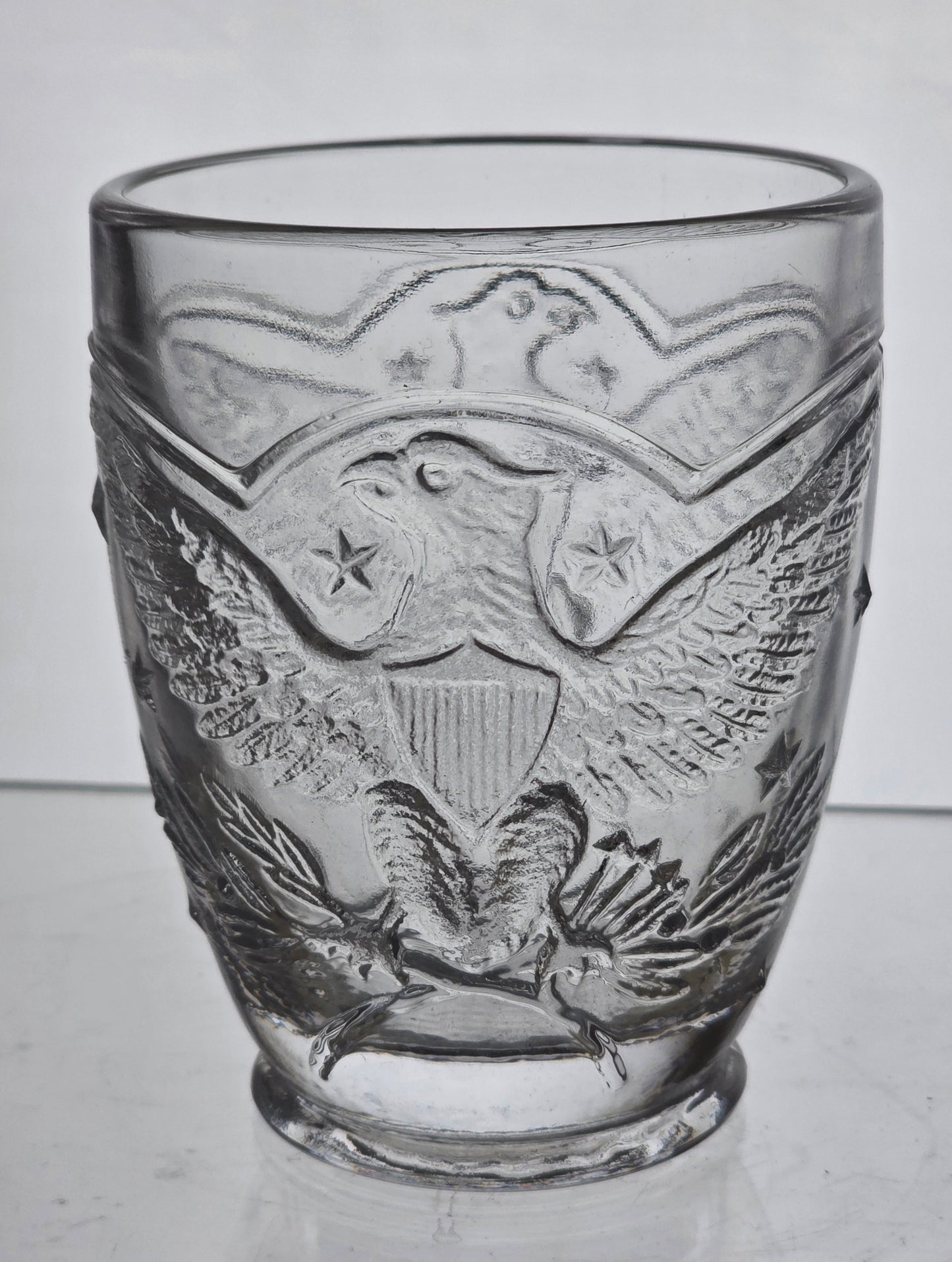 L.E Smith Glass Eagle barware dor Pair