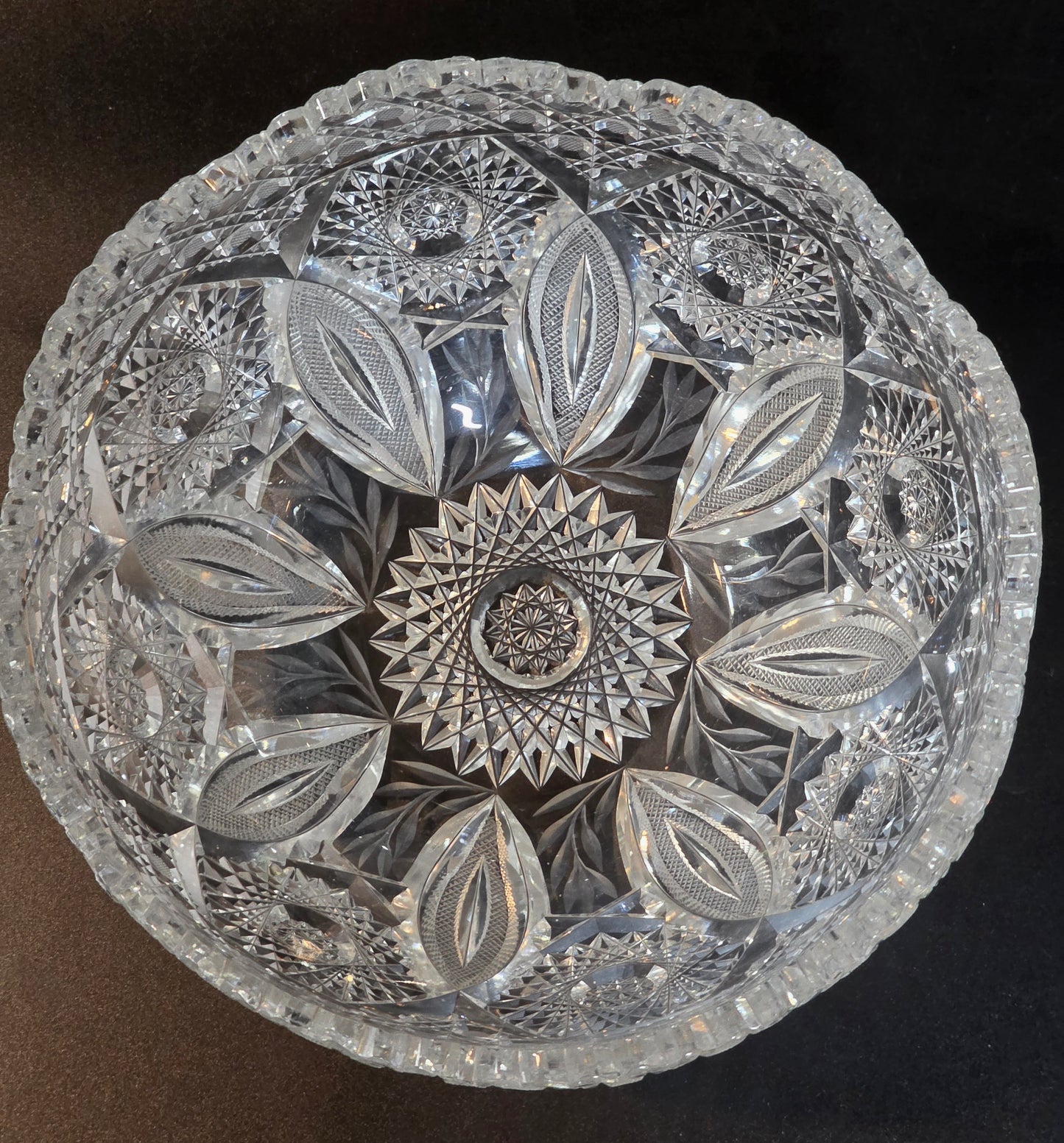 ABP cut glass bowl American brilliant period 1886 -1915 bob42