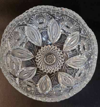 ABP cut glass bowl American brilliant period 1886 -1915 bob42
