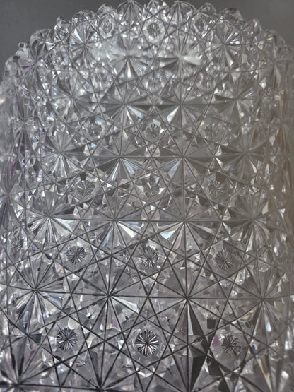ABP Cut glass folded shape dish Russian pattern bob20