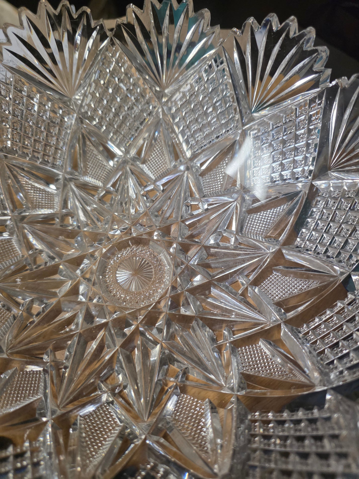 ABP cut glass blown blank bowl American brilliant period 1886 -1915 bob48