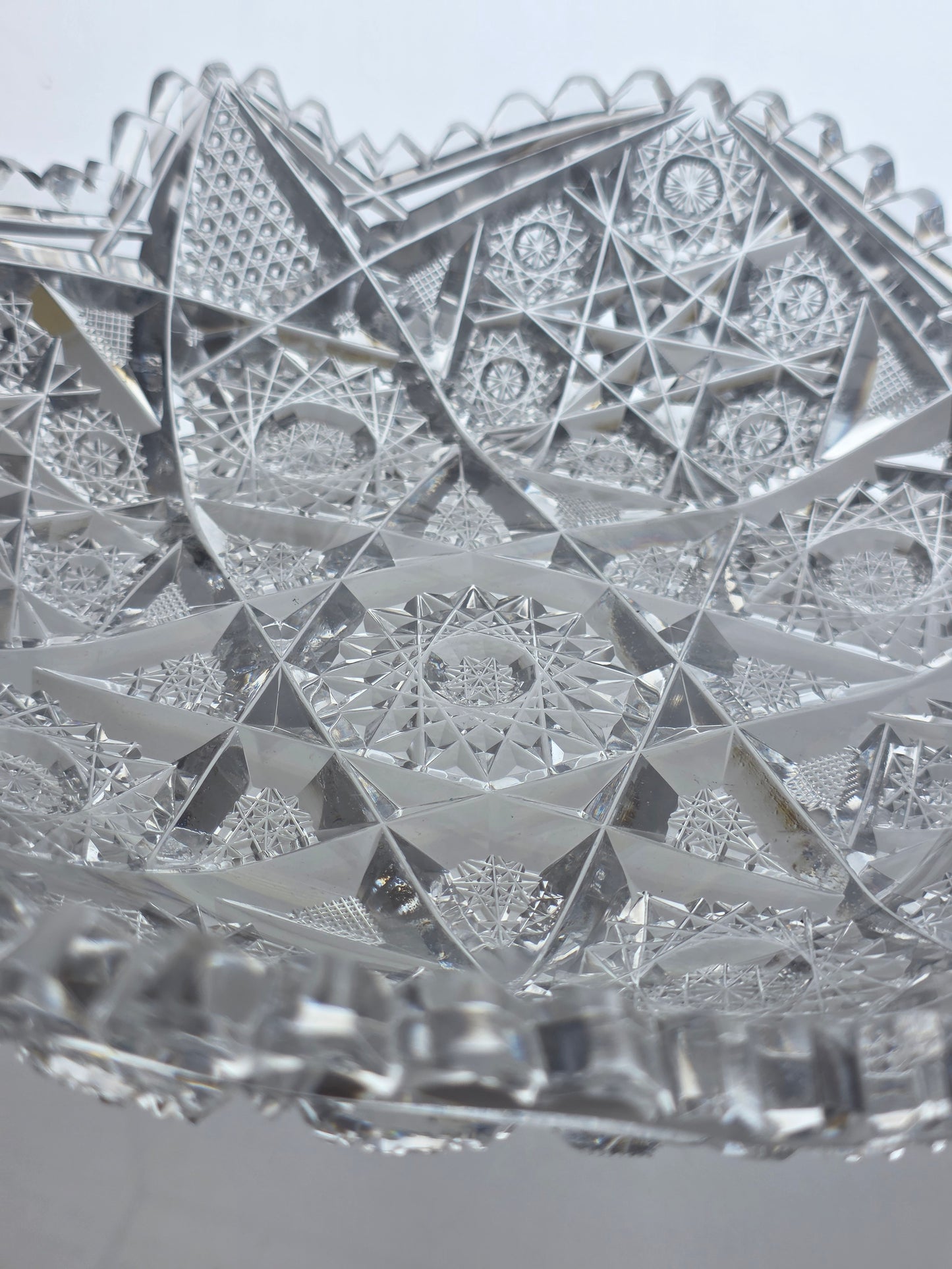 ABP cut glass low bowl cluster American brilliant period 1886 -1915 bob70