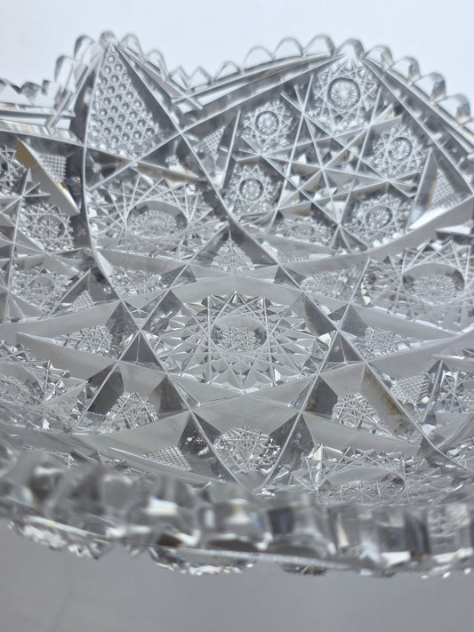 ABP cut glass low bowl cluster American brilliant period 1886 -1915 bob70