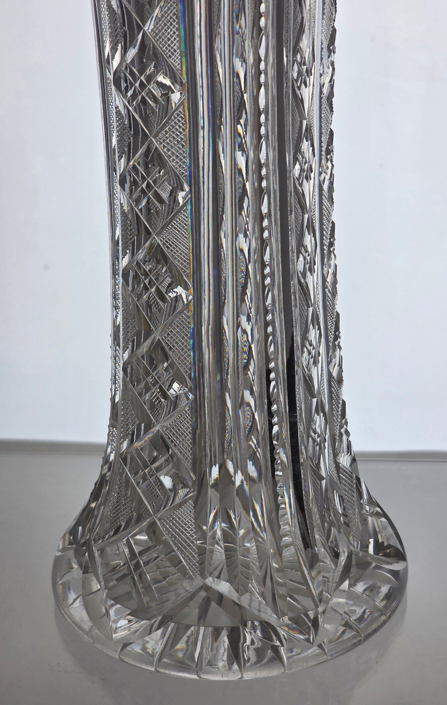 ABP cut glass vase antique Libbey